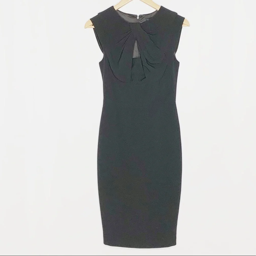 MARCIANO by Guess Retas Black Sheath Dress Keyhole Cocktail Size 2